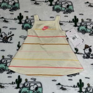 New Nike pastel yellow spaghetti coconut milk tank top for baby girls size 3M